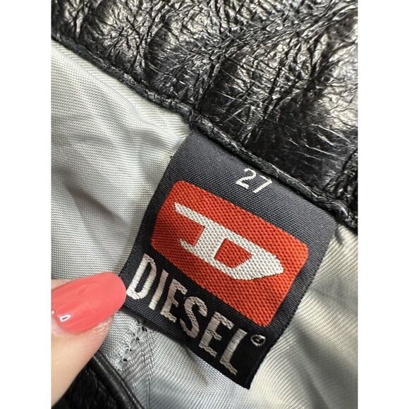 Diesel Industry | Men's Leather Black Pants sz 27 - Picture 12 of 14